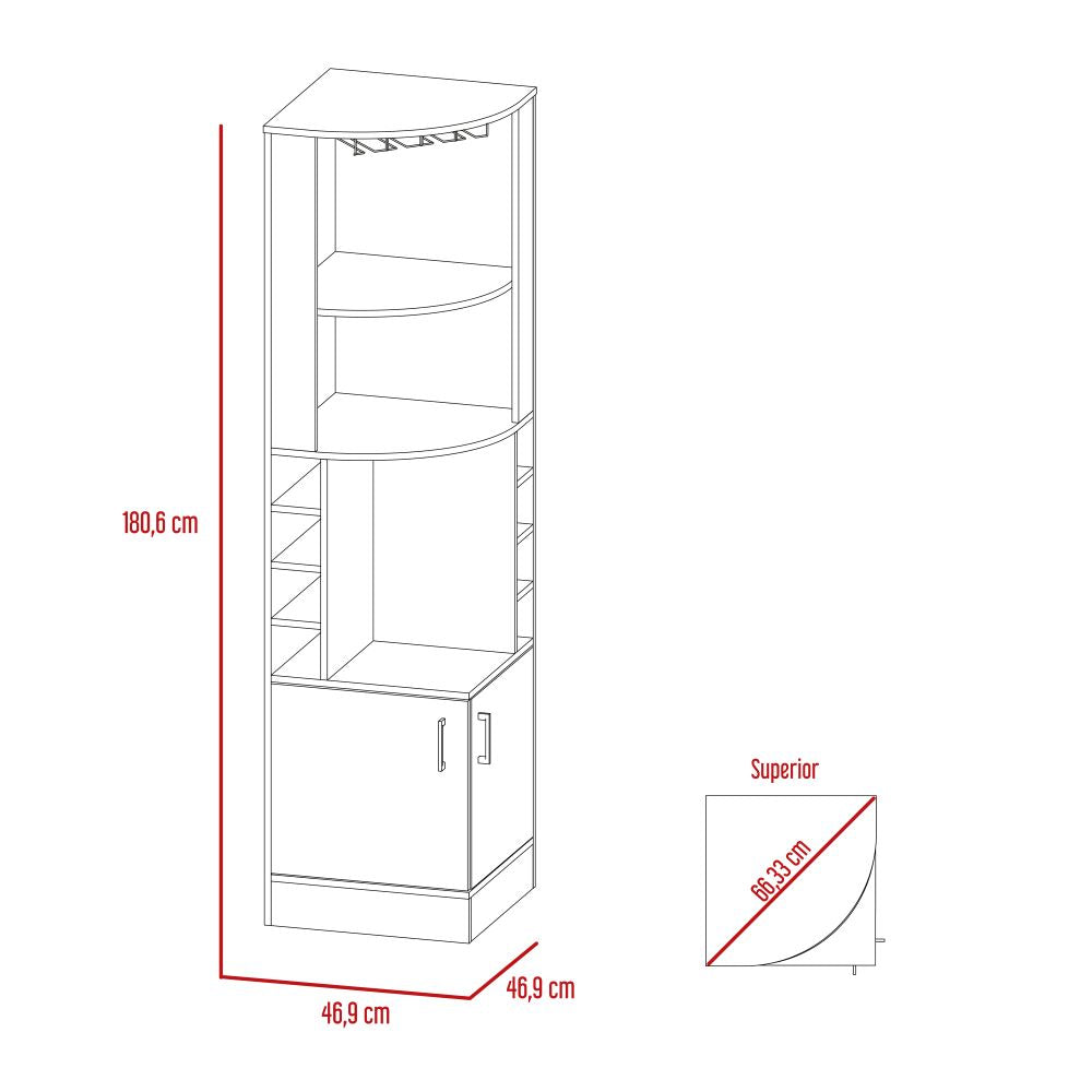 Bar Esquinero Kava + Rack Extensible Color Rovere Para Sala De Estar