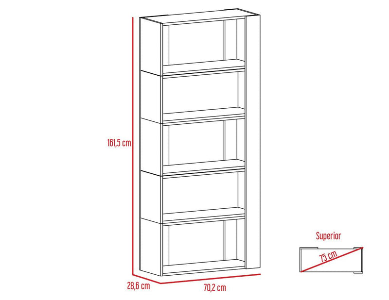 Rack Extensible + Biblioteca Cubo Beijing Color Rovere Para Sala De Estar