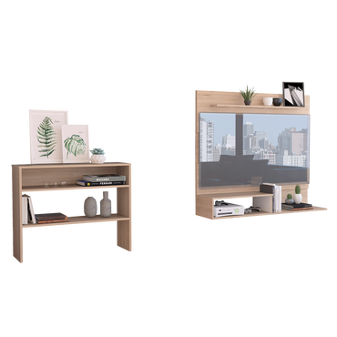 Panel TV + Arrimo Beijing Color Rovere Para Sala De Estar