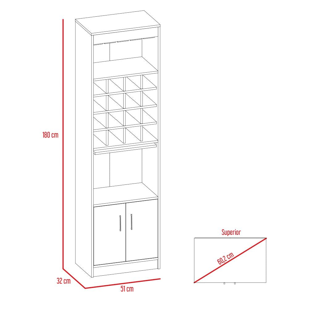 Bar Kava + Rack Extensible Beijing Color Rovere Para Sala De Estar