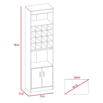 Bar Kava + Rack Extensible Beijing Color Wengue Para Sala De Estar