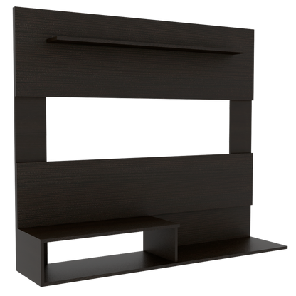 Panel TV + Bar Kava Color Wengue Para Sala De Estar