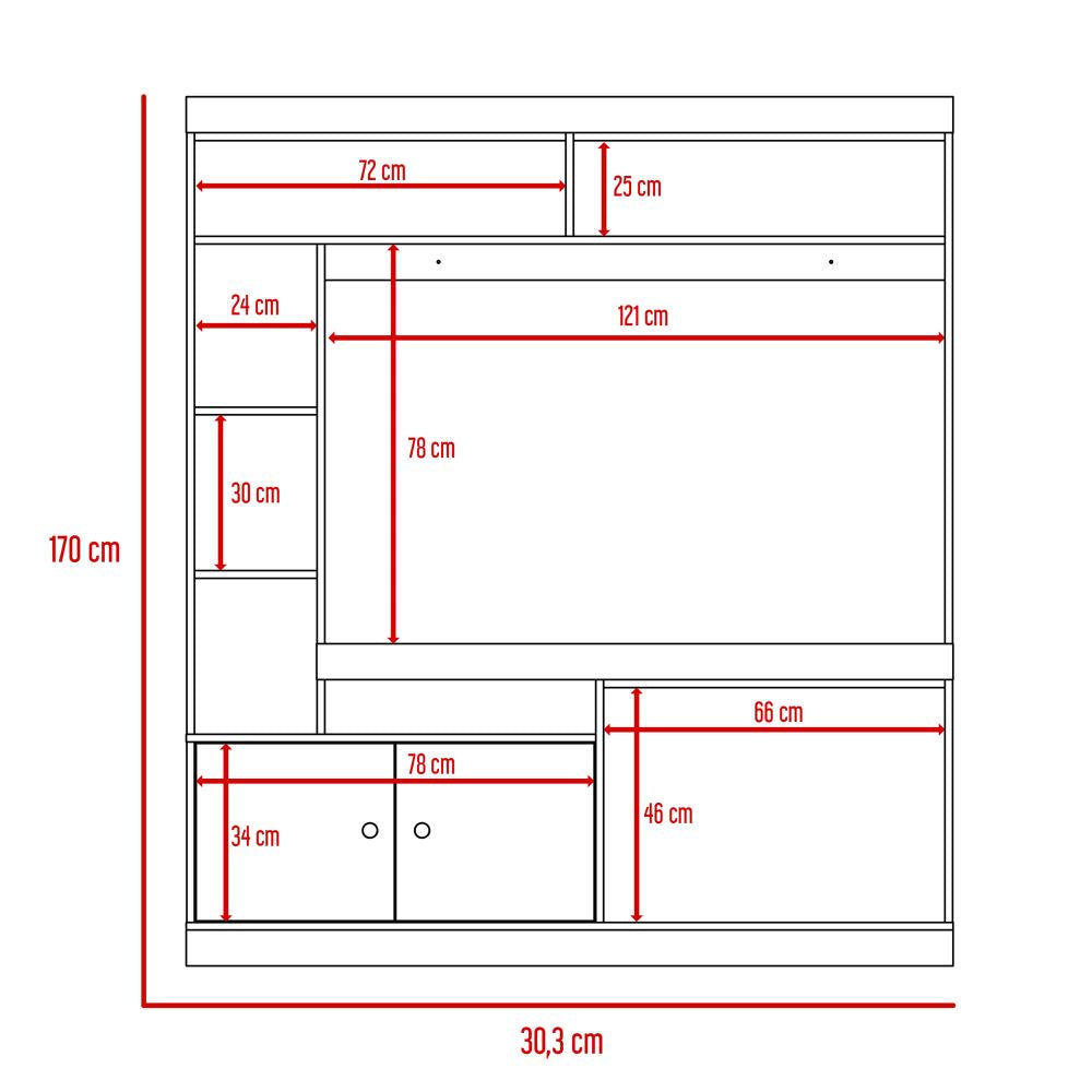 Estante TV + Arrimo Color Caramelo y Wengue Para Sala De Estar