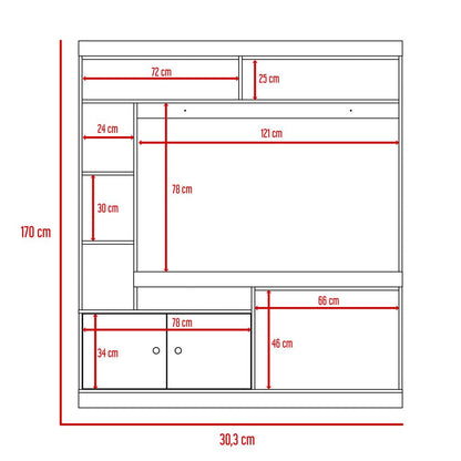 Estante TV + Arrimo Color Caramelo y Wengue Para Sala De Estar