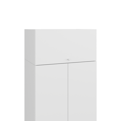 Combo Closet H-200 Tres Puertas, Almacenamiento, Zapatero, Color Blanco