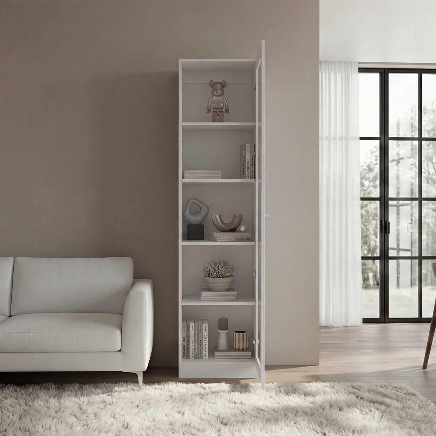 Estante Vitrina E6 Home E Una Puerta, Blanco