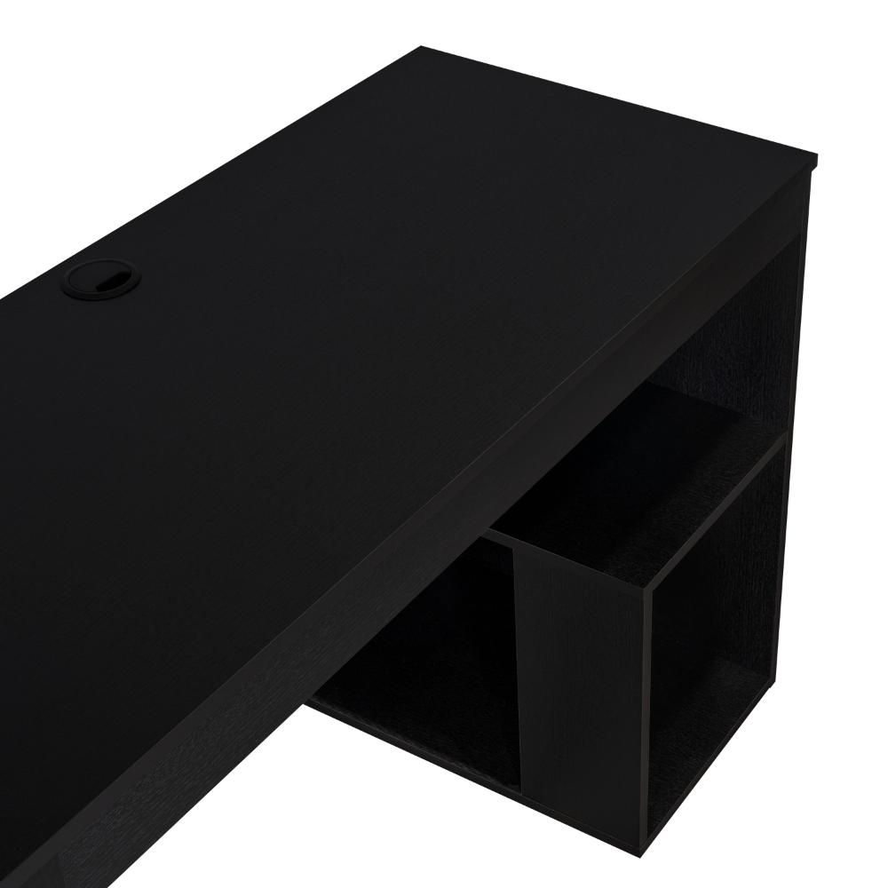 Escritorio Astana, Wengue Negro,  con entrepaños y con amplio espacio de trabajo