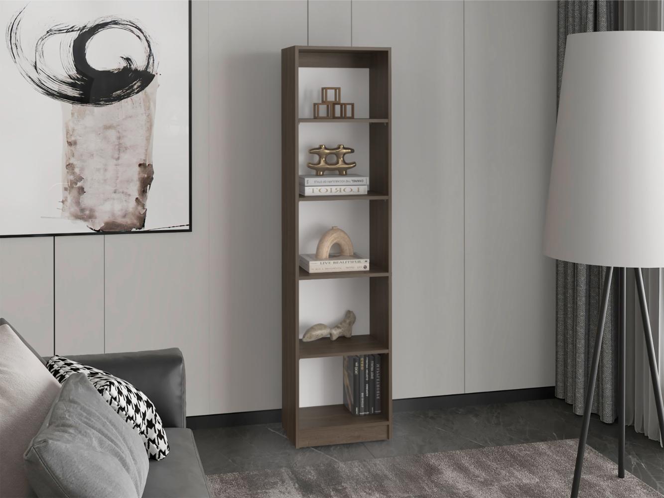 Biblioteca Home Estante E2, Milan y Blanco Duqueza, con Cinco Entrepaños