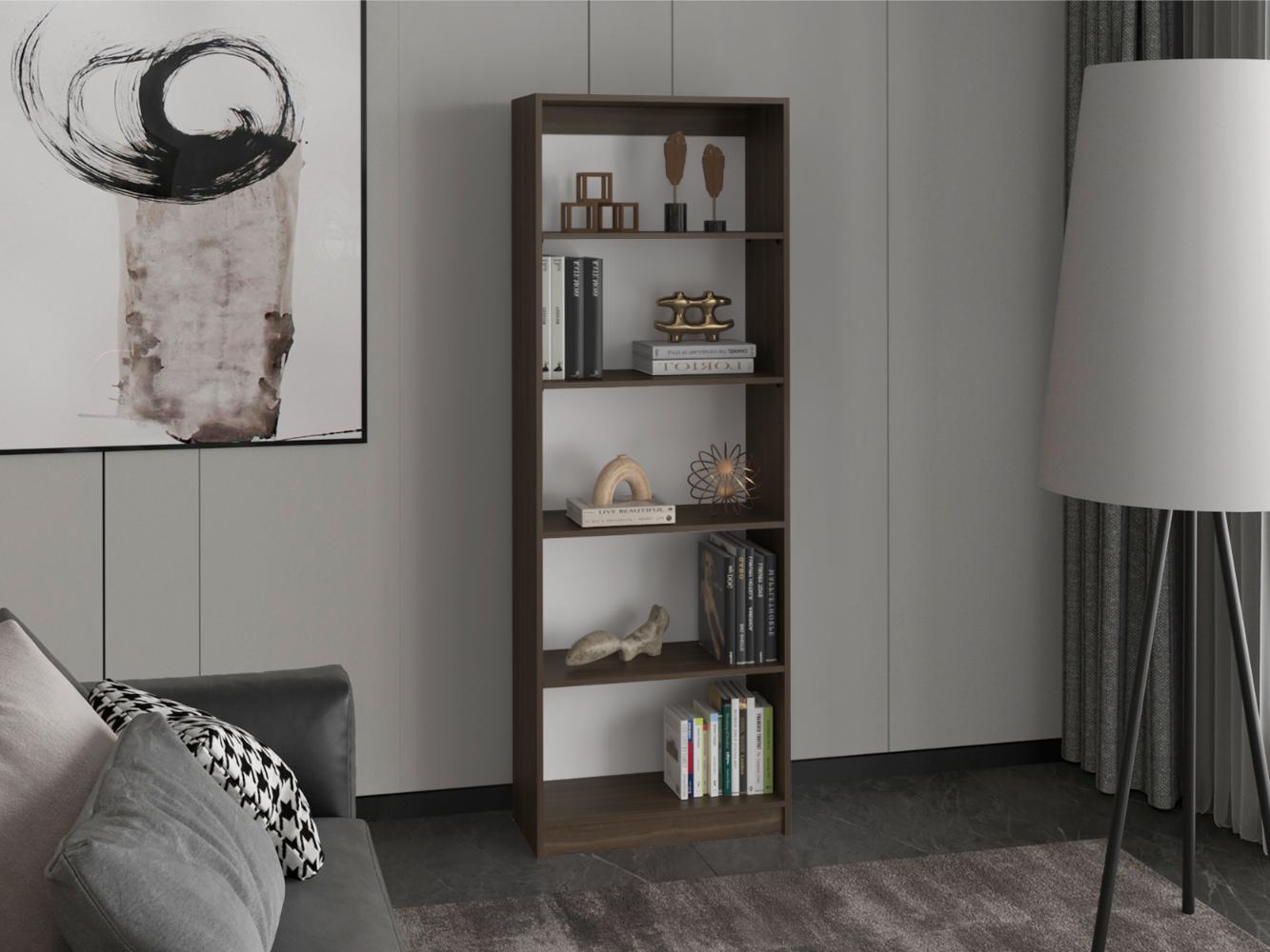 Biblioteca Home Estante E3, Milan y Blanco Duqueza, con Cinco Entrepaños