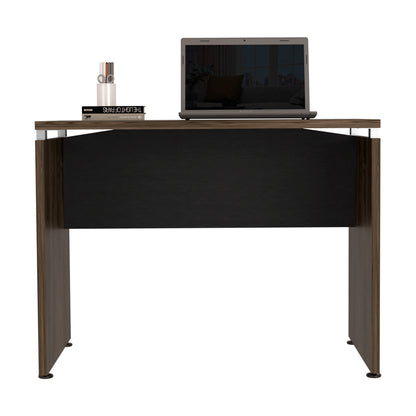 Mesa Escritorio Home Office, Negro Soft y Coñac, con amplia superficie 100