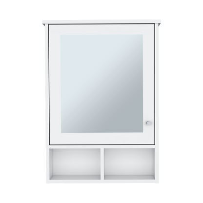 Gabinete de Baño Egeo, Blanco, con Puerta Espejo y Tres Entrepaños Para Ubicar Objetos