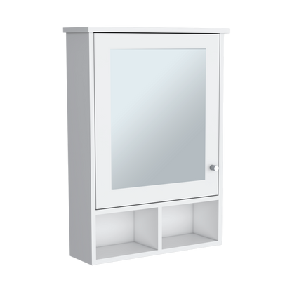 Gabinete de Baño Egeo, Blanco, con Puerta Espejo y Tres Entrepaños Para Ubicar Objetos