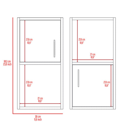 Mueble Auxiliar Bath X2, Wengue, con puerta batiente y variedad de entrepaños para colocar objetos de aseo