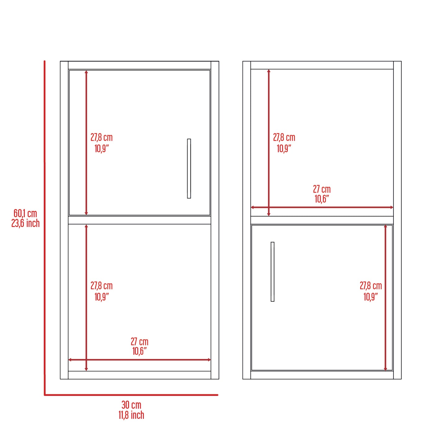 Mueble Auxiliar Bath X2, Bardolino, con puerta batiente y variedad de entrepaños para colocar objetos de aseo