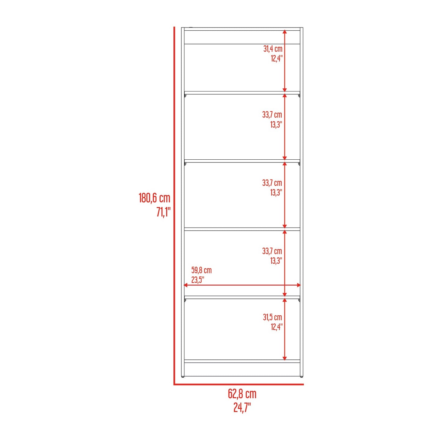 Estante Cuatro Repisas Home E3, Wengue Y Milan (vista 7)
