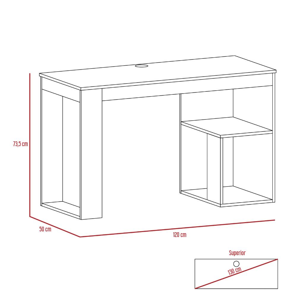 Escritorio Astana, Wengue Negro,  con entrepaños y con amplio espacio de trabajo