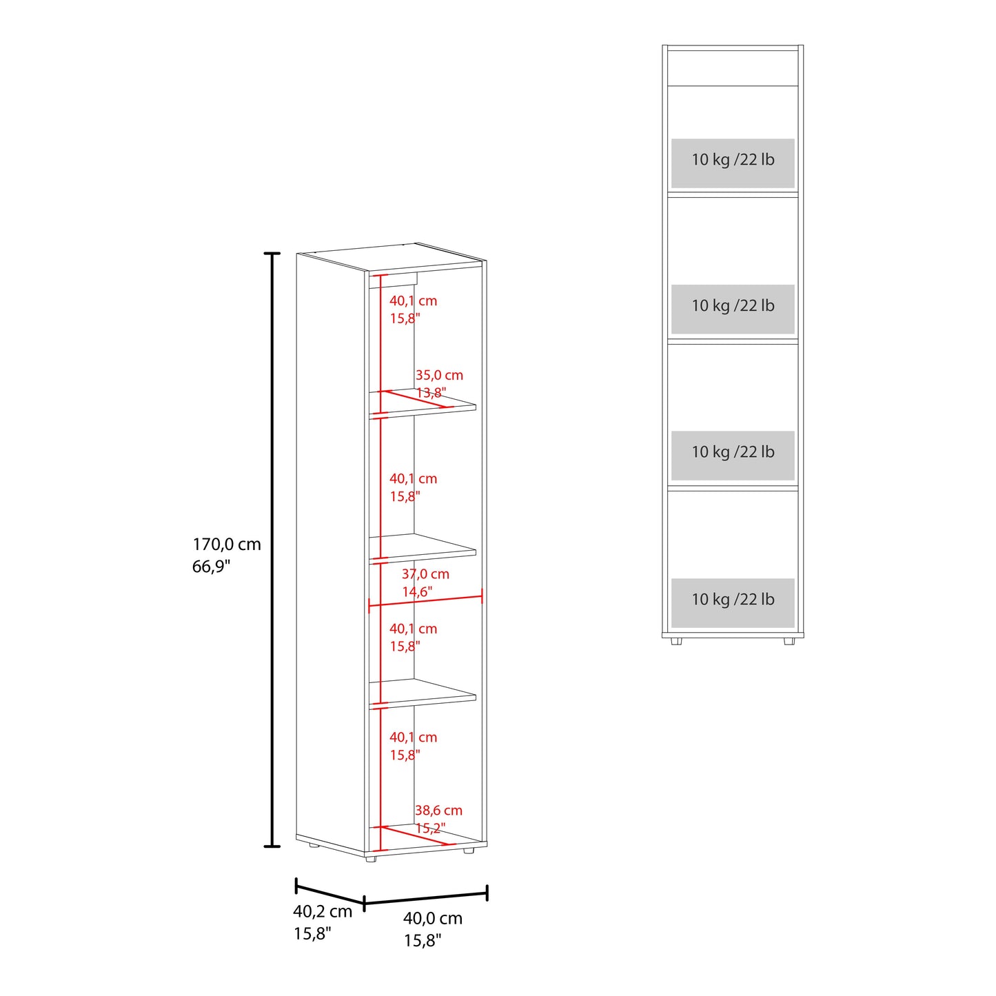 Closet Tuhome Dreams M5 Una Puerta Con Espejo, Blanco