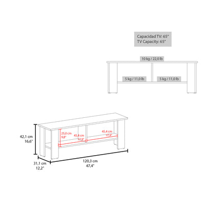 Rack Tv, Milan Y Blanco, Con Capacidad Para Televisor De 50 Pulgadas