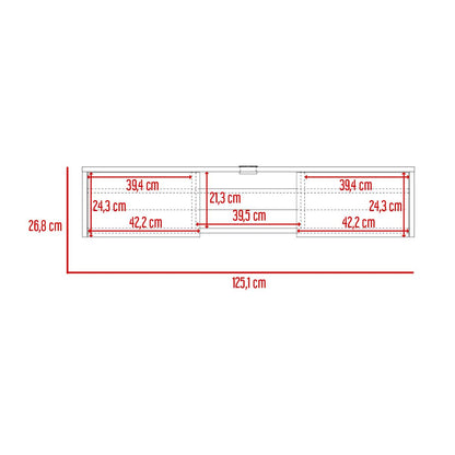 Rack Para Tv Flotante Gleid, Macadamia, con Dos Puertas Abatibles
