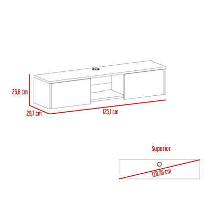 Rack Para Tv Flotante Gleid, Macadamia, con Dos Puertas Abatibles
