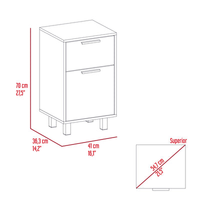 Velador Secret Z-81, Con Una Puerta Y Cajón Secreto, Wengue