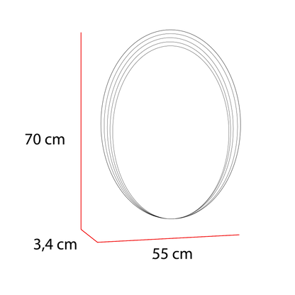 Espejo Zahara, con forma ovalada