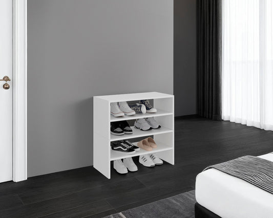 Modulo Zapatero Z-72 Apilable Cuatro Niveles, Blanco