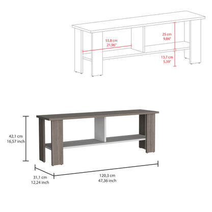 Rack Tv, Bardolino Y Blanco, Con Capacidad Para Televisor De 50 Pulgadas