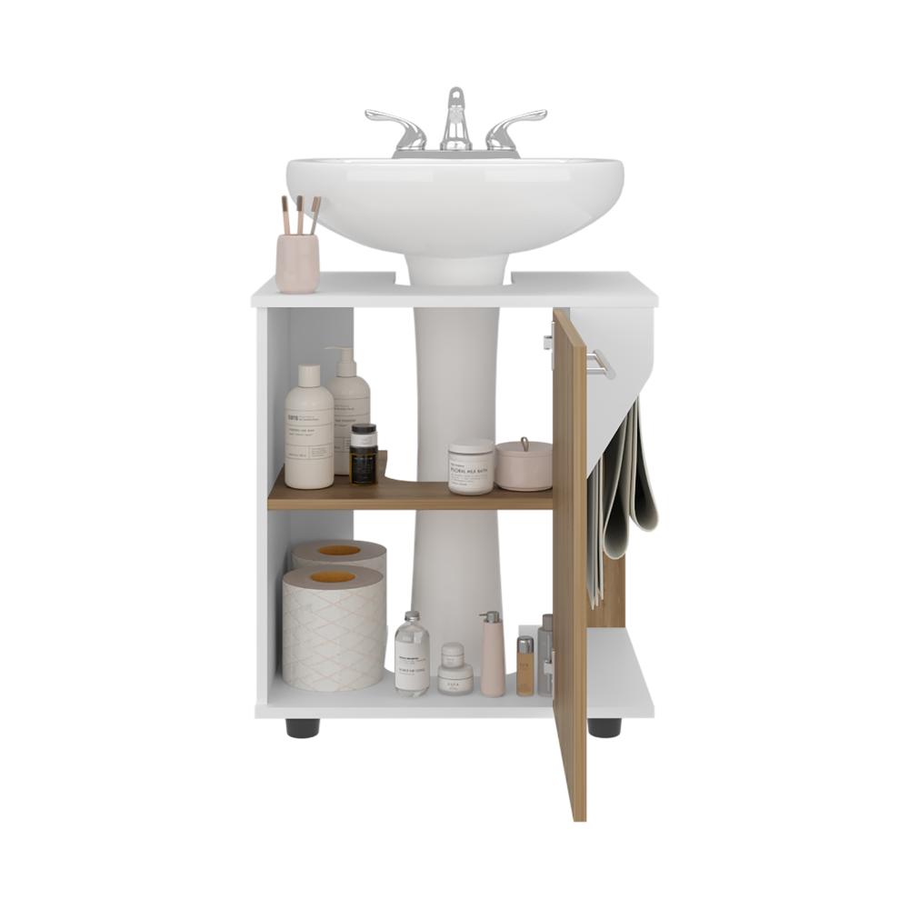 Mueble Para Lavamanos Phillips Una Puerta,  Blanco Y Fresno