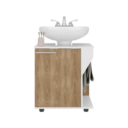 Mueble Para Lavamanos Phillips Una Puerta,  Blanco Y Fresno