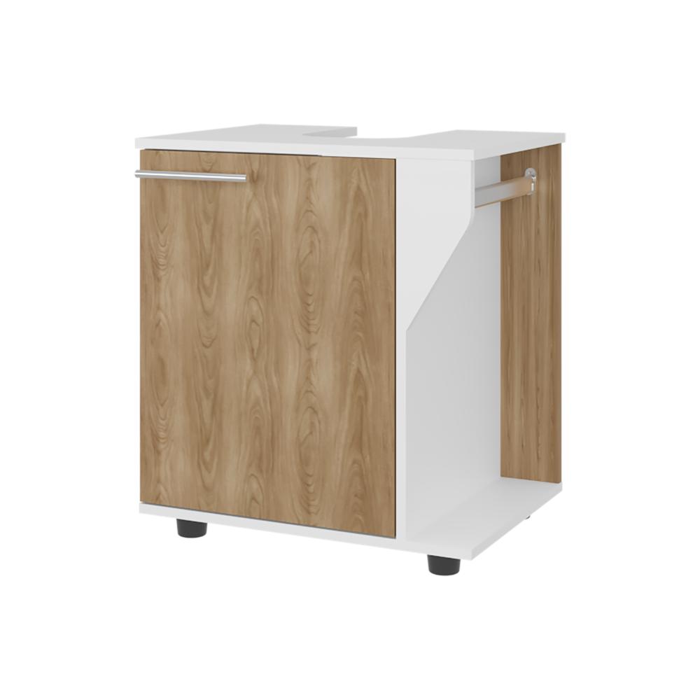 Mueble Para Lavamanos Phillips Una Puerta,  Blanco Y Fresno