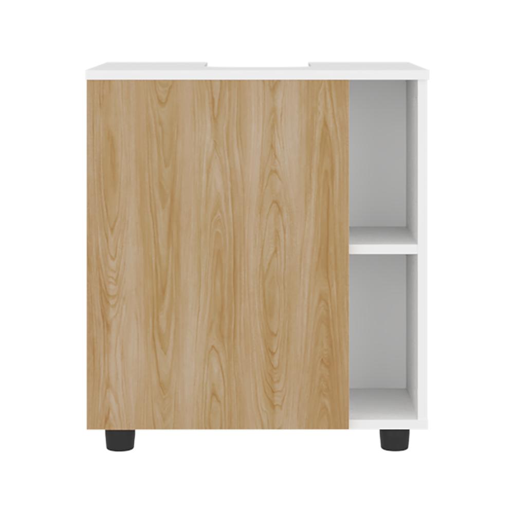 Mueble Para Lavamanos Pascuale Una Puerta, Blanco Y Fresno