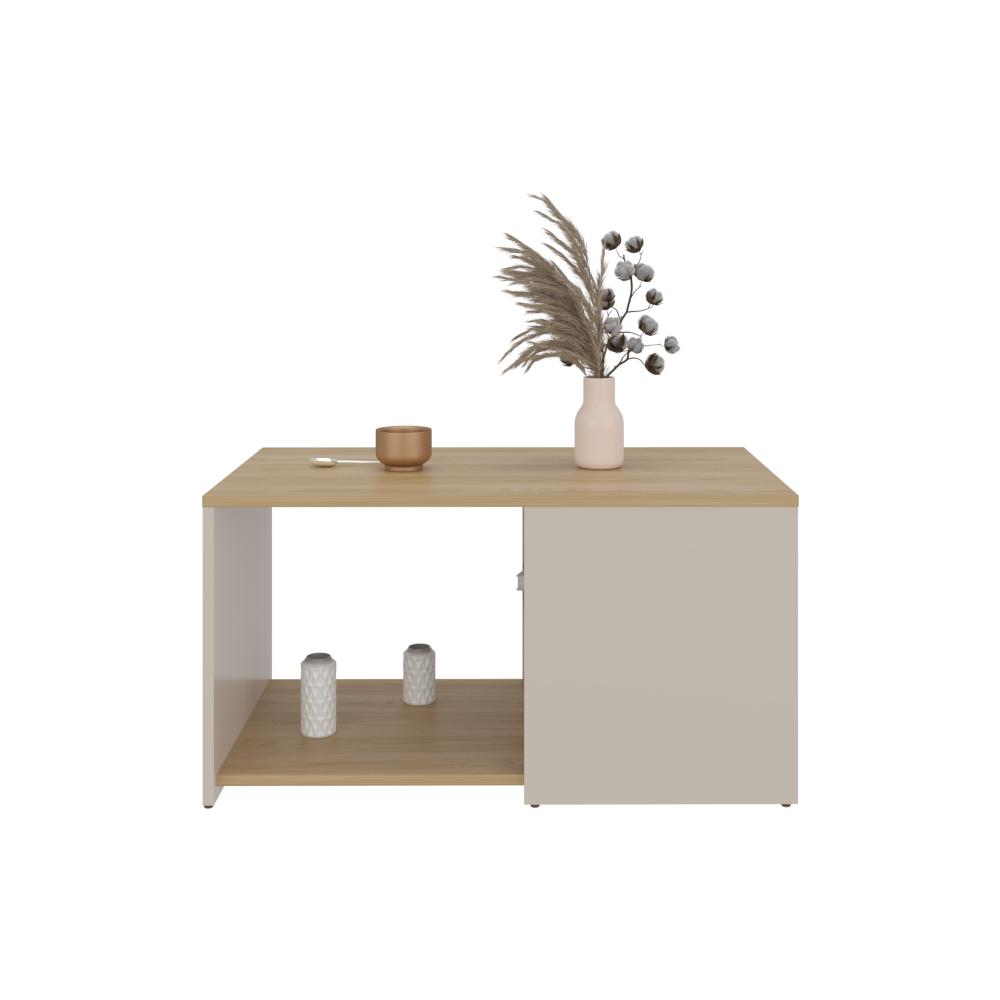 Mesa de Centro Ade, Capri y Fresno Europeo, con espacio para objetos decorativos