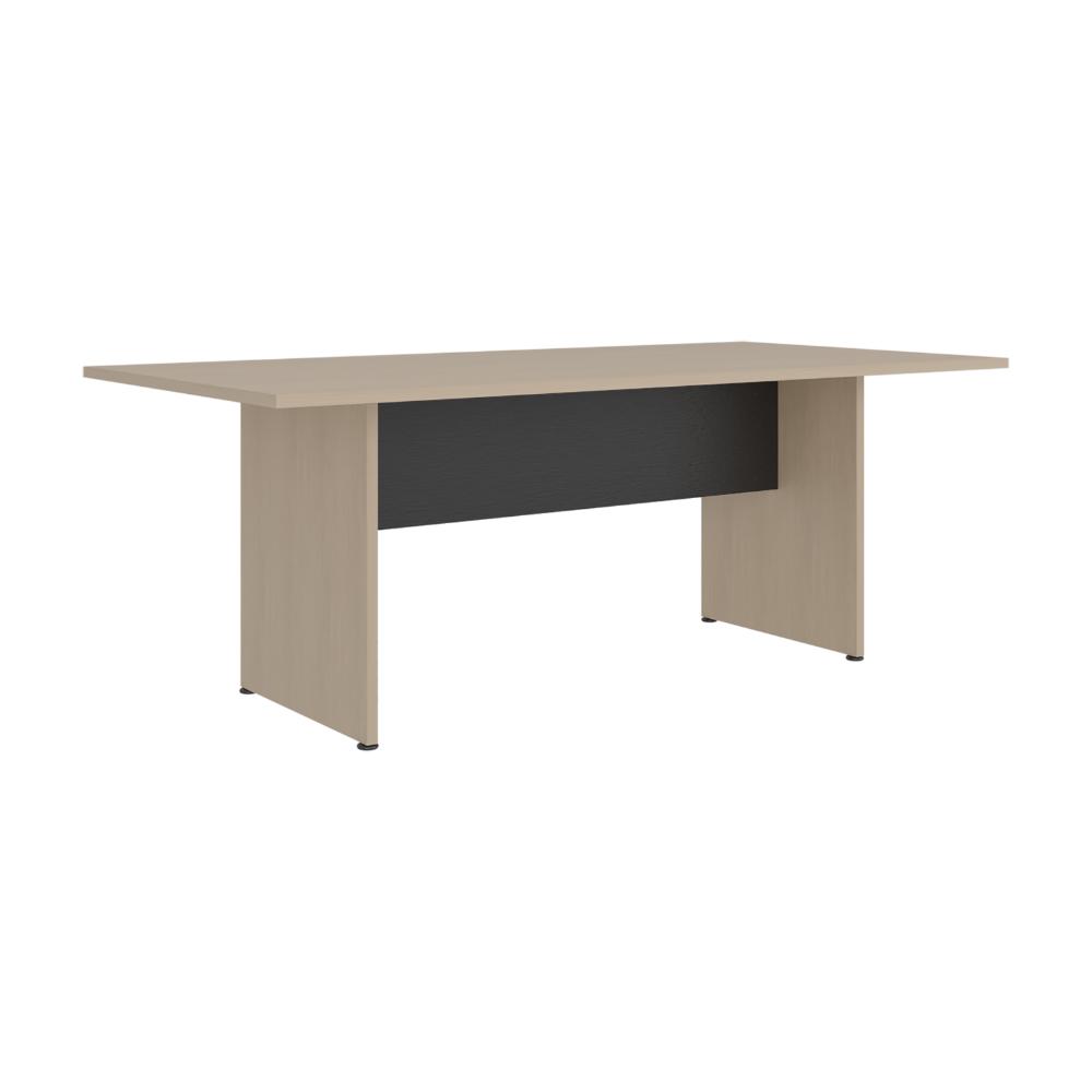 Mesa De Reunion Rectangular M 200 Home Office, Negro Soft y Cartagena
