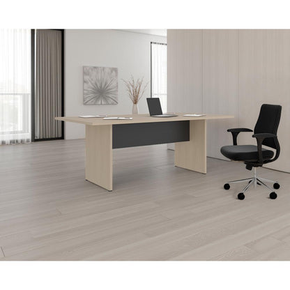 Mesa De Reunion Rectangular M 200 Home Office, Negro Soft y Cartagena