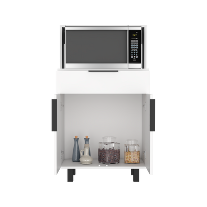 Mueble Microondas Bajo Oshawa, Blanco, con espacio para colocar horno microondas