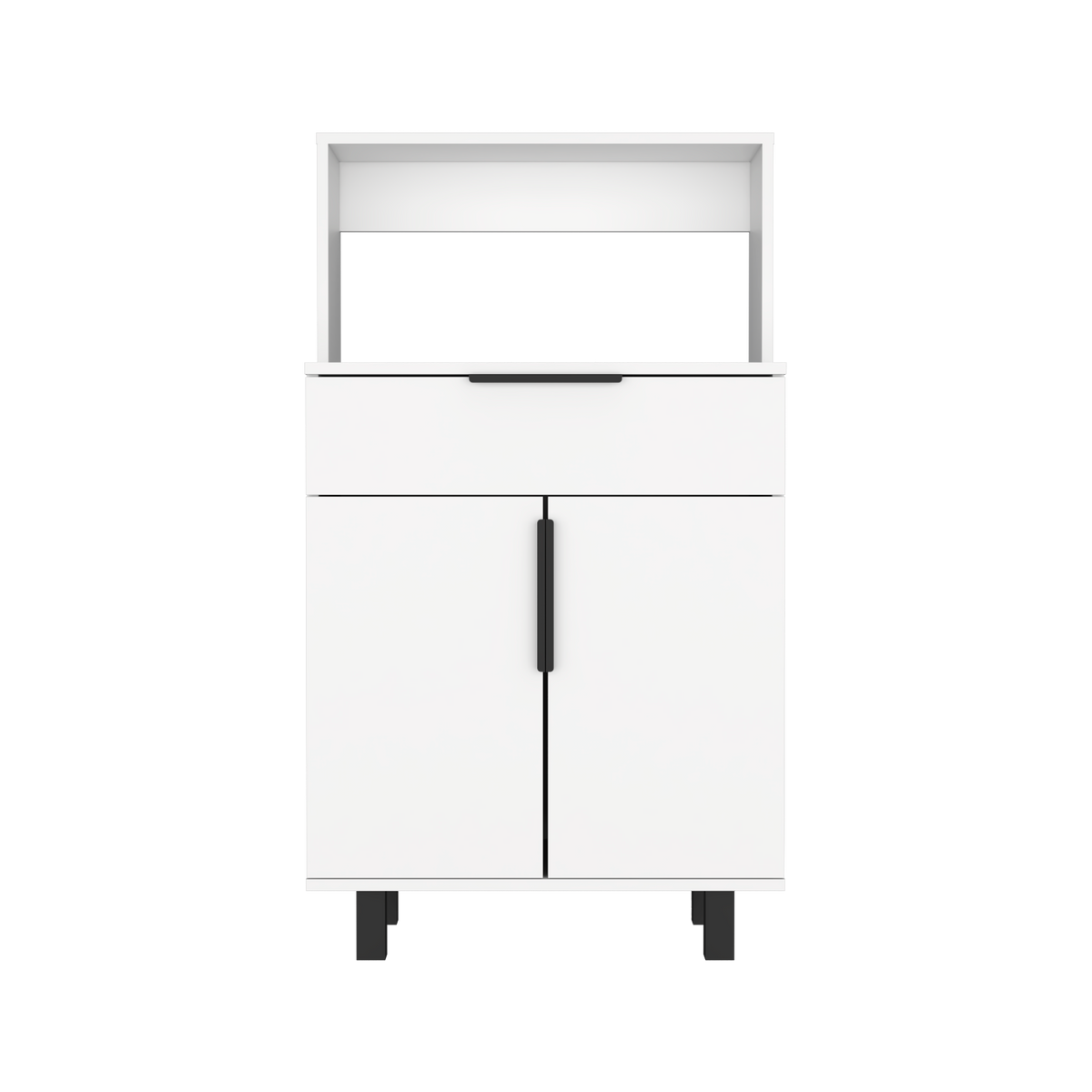 Mueble Microondas Bajo Oshawa, Blanco, con espacio para colocar horno microondas