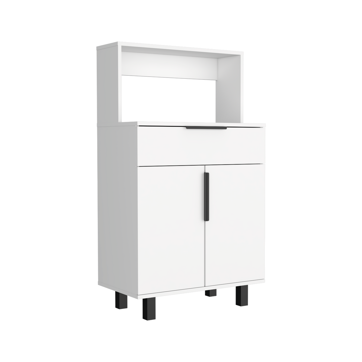 Mueble Microondas Bajo Oshawa, Blanco, con espacio para colocar horno microondas