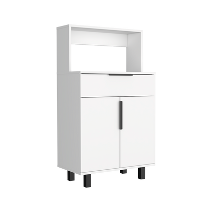 Mueble Microondas Bajo Oshawa, Blanco, con espacio para colocar horno microondas