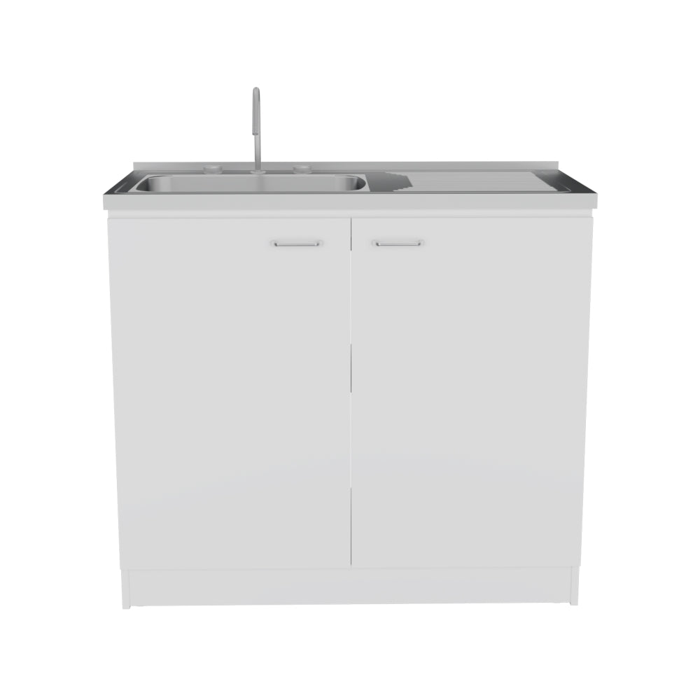 Mueble Inferior Cocina Napoles 100 Cm, Blanco, con Gran Capacidad de Almacenamiento