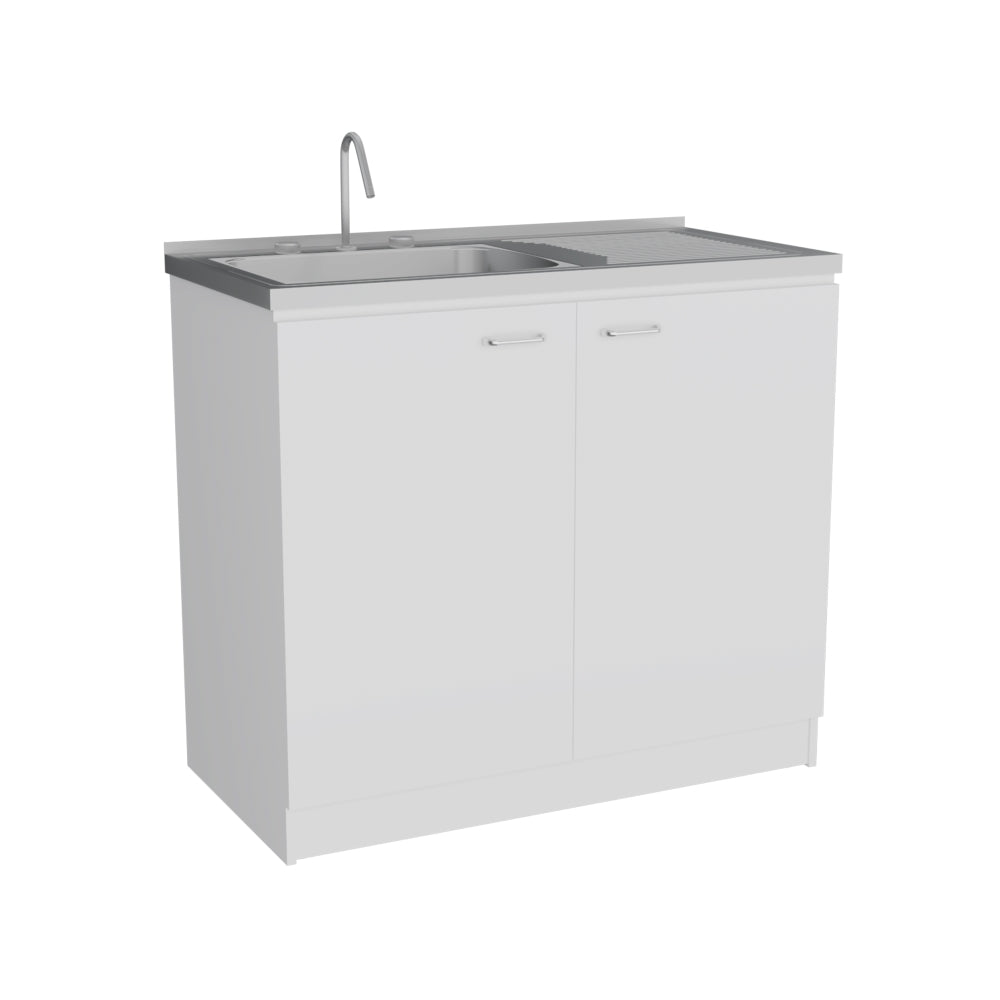 Mueble Inferior Cocina Napoles 100 Cm, Blanco, con Gran Capacidad de Almacenamiento