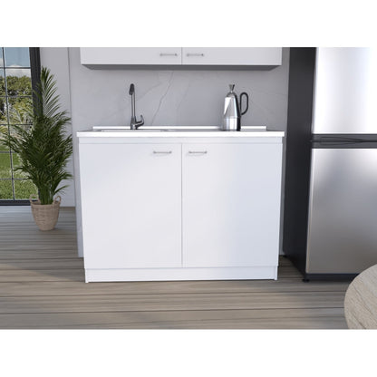 Mueble Inferior Cocina Napoles 120 Cm, Blanco, con Gran Capacidad de Almacenamiento