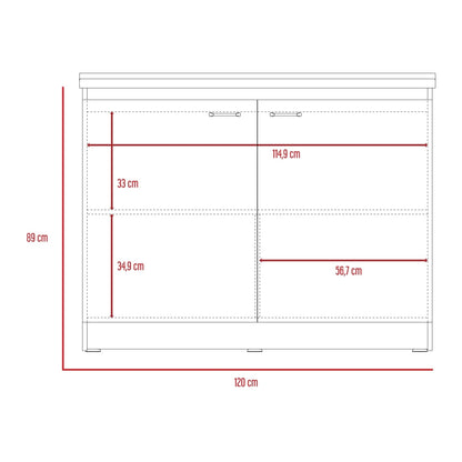 Mueble Inferior Cocina Napoles 120 Cm, Blanco, con Gran Capacidad de Almacenamiento