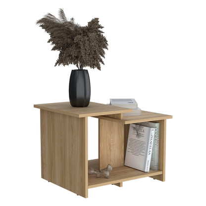 Mesa De Centro Wema 3.0 Eco, Fresno, Con Entrepaño Inferior