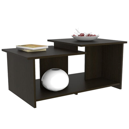 Mesa de Centro Wema Negro, con variedad de entrepaños