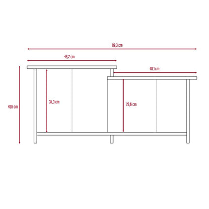Mesa de Centro Wema Negro, con variedad de entrepaños