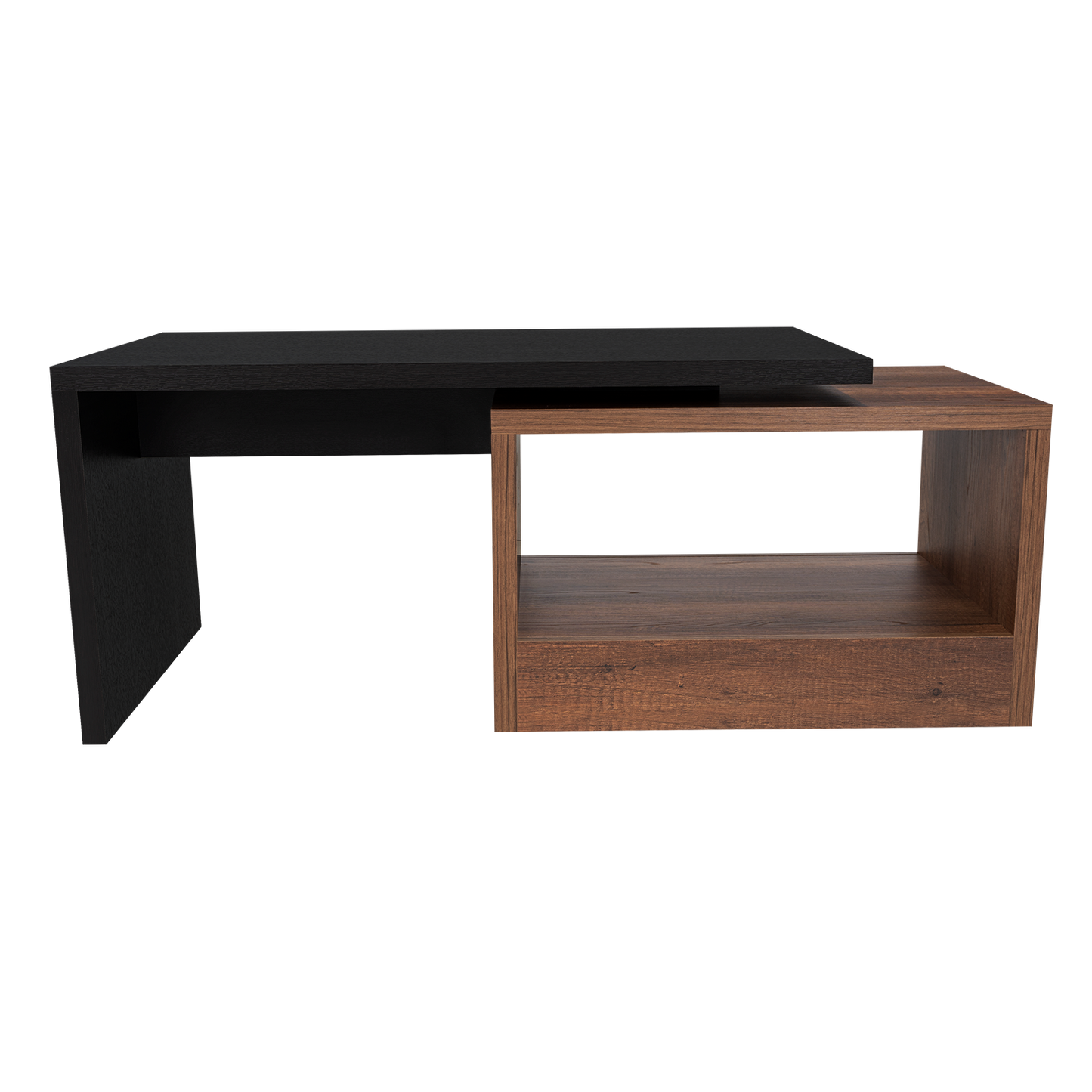 Mesa de Centro Wesley, Wengue y Cobre, con Un Cajón Amplio
