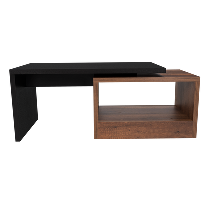 Mesa de Centro Wesley, Wengue y Cobre, con Un Cajón Amplio