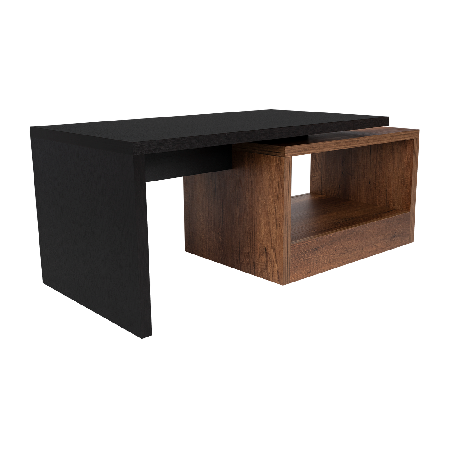 Mesa de Centro Wesley, Wengue y Cobre, con Un Cajón Amplio