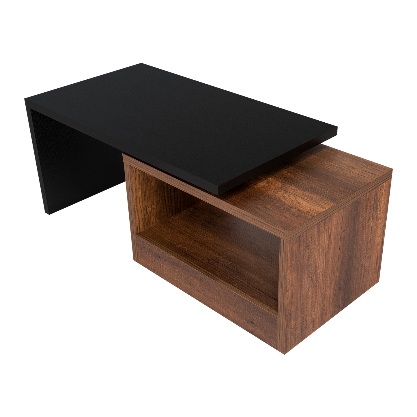Mesa de Centro Wesley, Wengue y Cobre, con Un Cajón Amplio